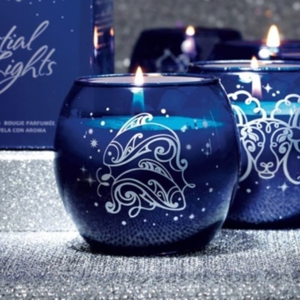 🩵NIB PartyLite Pisces Celestial Lights 7.8oz Scented Candle